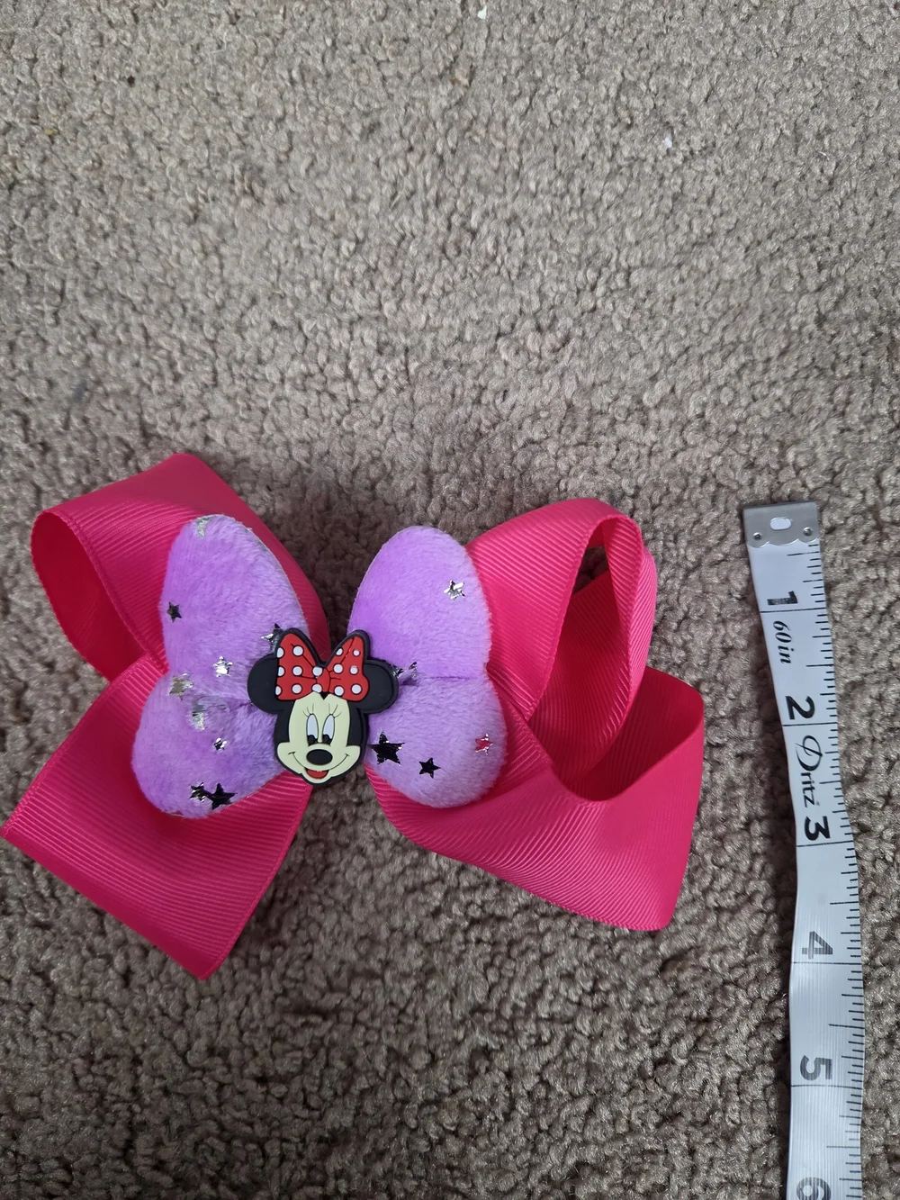 Minnie Mouse Plush Bow Hair Clip - Assorted Pastel Colors